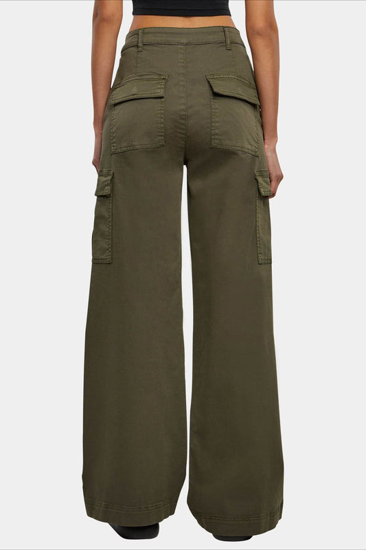 High Waist Drawstring Pocket Cargo Pant