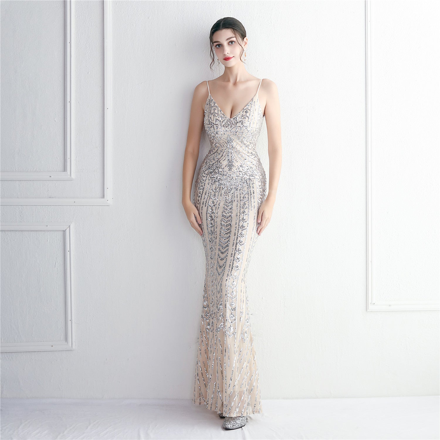 Taisia Formal Stylish Sequin Scroll Dress S.o. Long Dresses