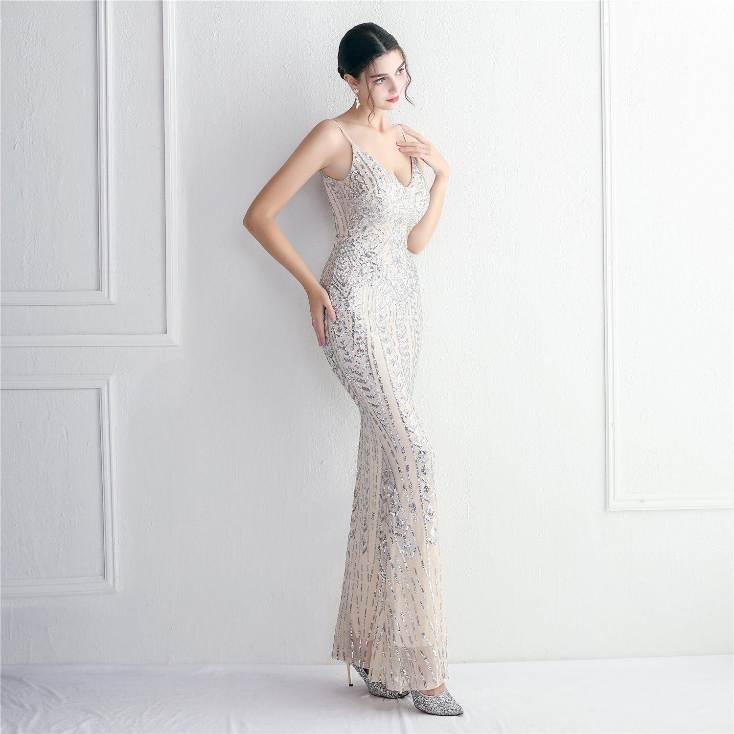 Taisia Formal Stylish Sequin Scroll Dress S.o. Long Dresses