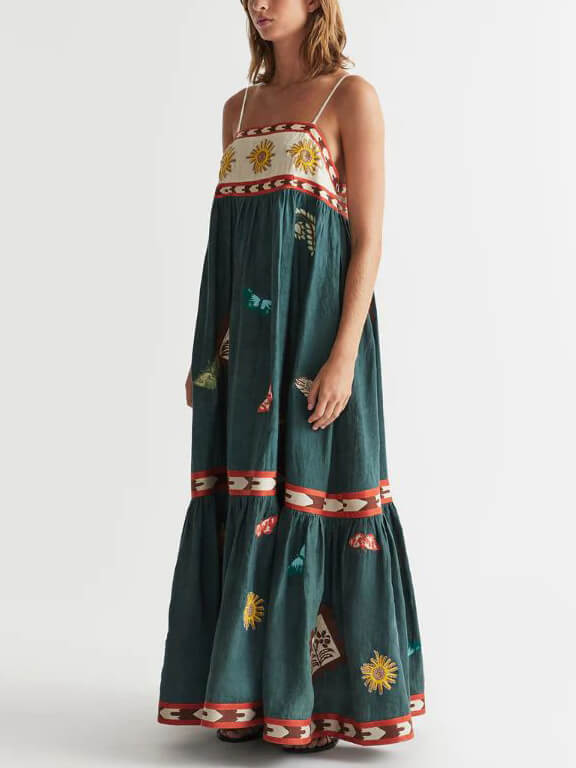 Summer Fun Unique Charming Printed Midi Dress