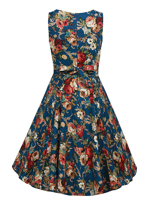 Vintage Sleeveless Tunic Dress with Belt - Elegant Rockabilly Party Dresses