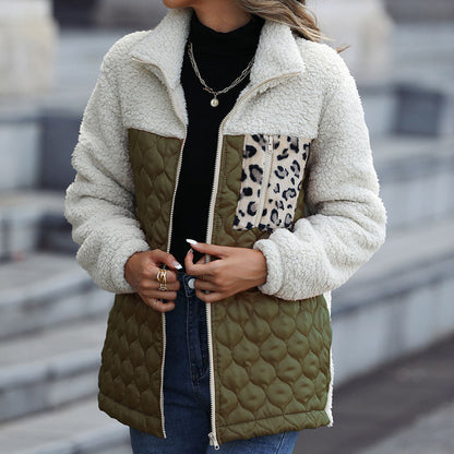 Warm Plush Patchwork Coat