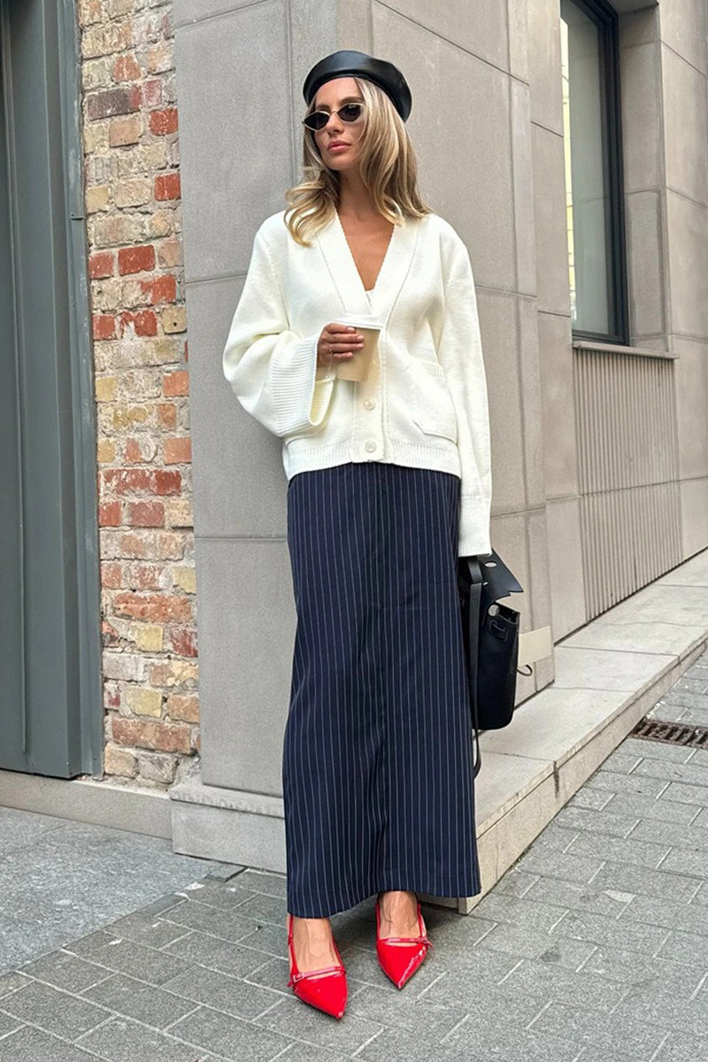Knitted V Neck Loose Lazy Fit Cardigan