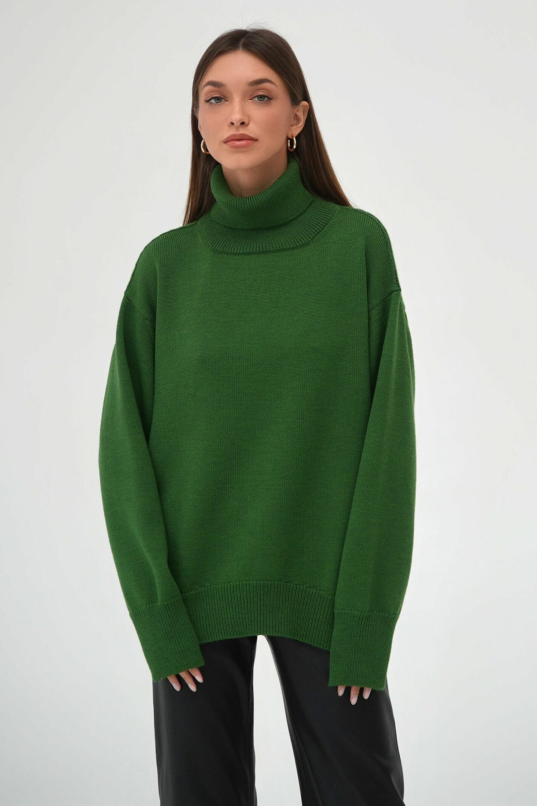 Turtleneck Loose Knit Pullover Sweater