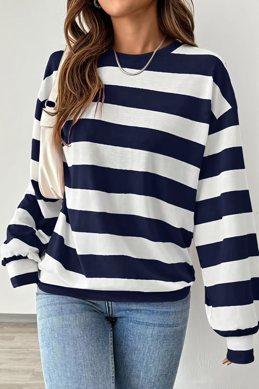 Wide Stripe Relaxed Long Sleeve Tee