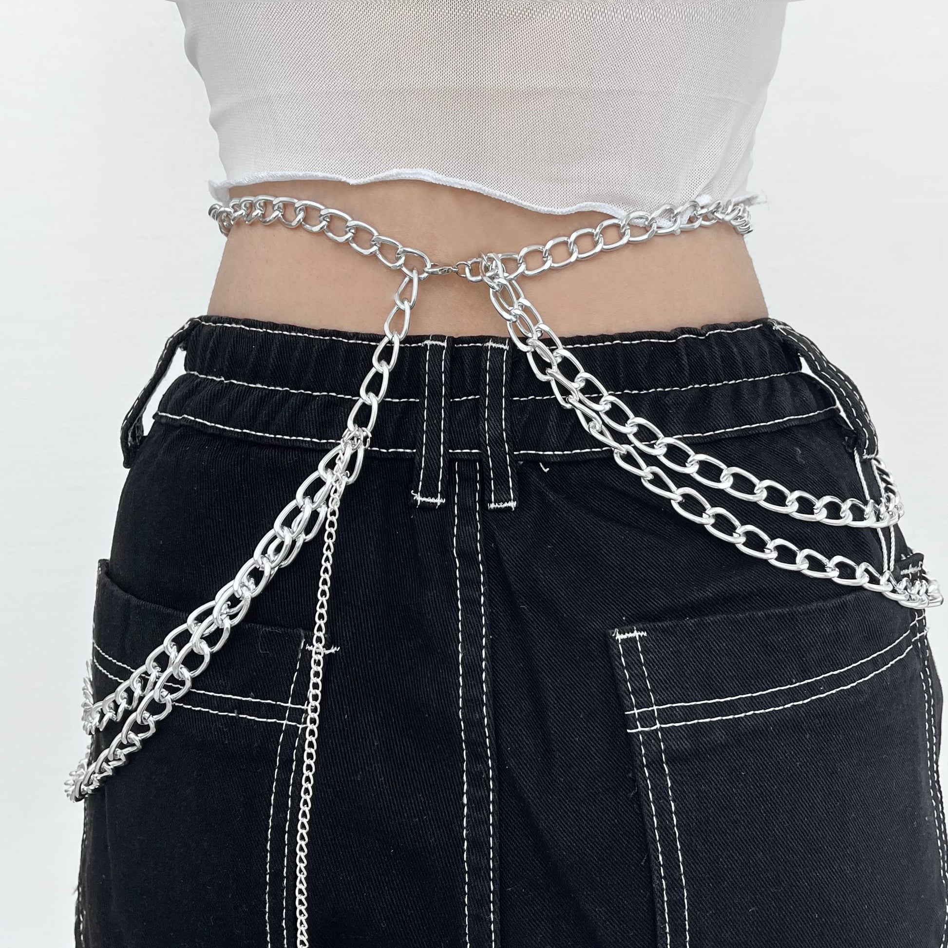 Chain Cross Pendant Waist Layered