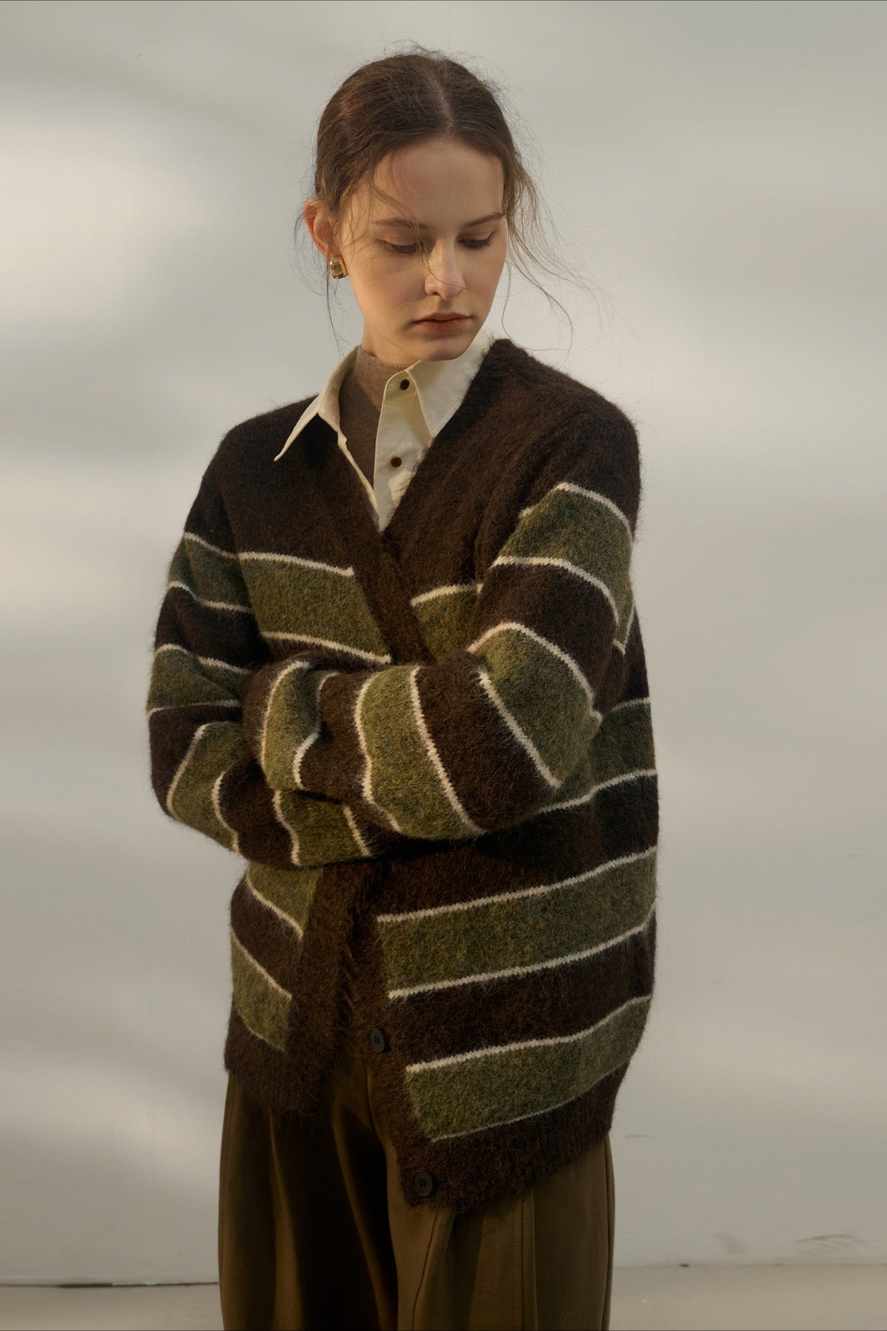 Relaxed Stripe Knit Cardigan