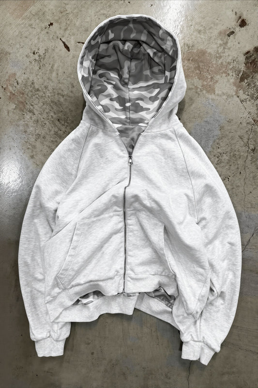Reversible Camouflage Zip Hoodie