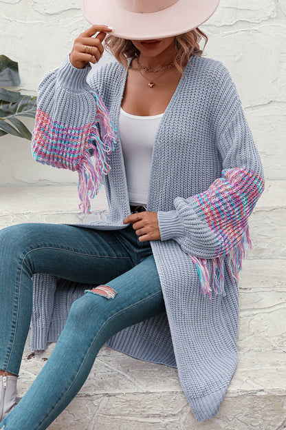 Dropped Fringe Cardigan Arm with Shoulder