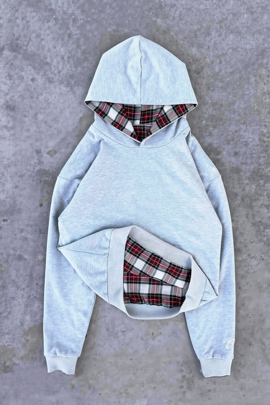 Reversible Plaid Panel Hoodie