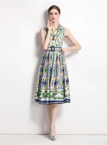 Slim Waist Hepburn Dress without Sleeves