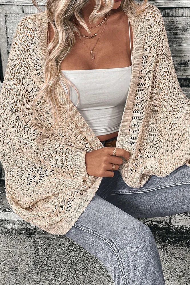 Loose Batwing Sleeve Knit Cardigan