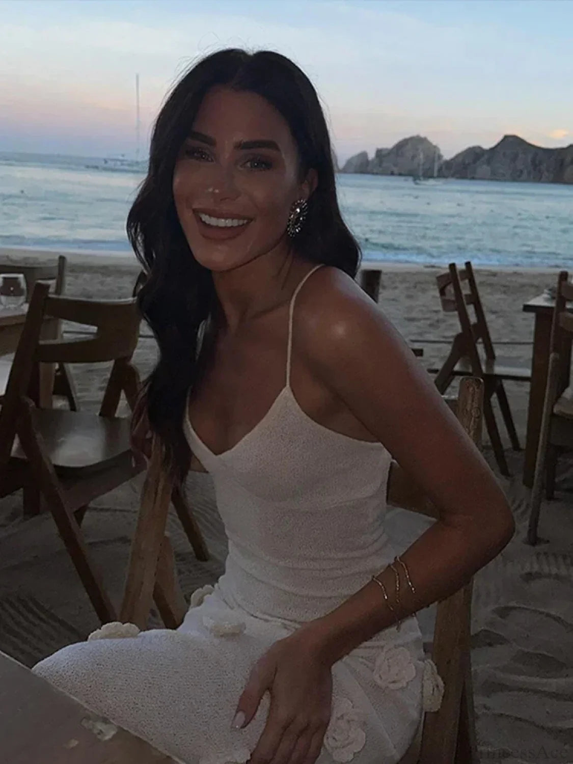 3D Flower V-neck Backless Lace-Up Maxi Floral Dress floraldress-250126