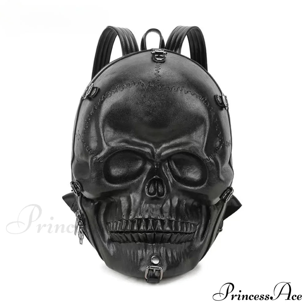 3D Skull Ghost Gothic Vintage Rivets Punk Travel Backpack Bag Halloween