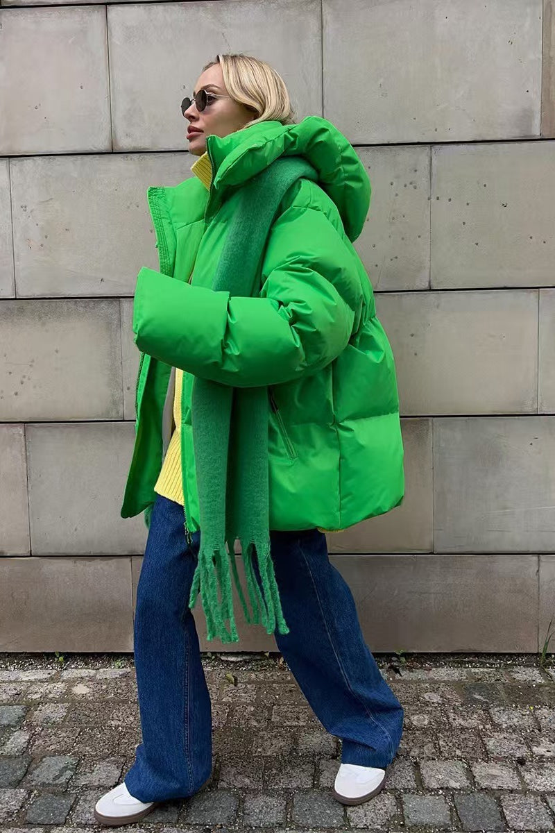 Heavy Duty Zipped Hooded Puffer Jacket