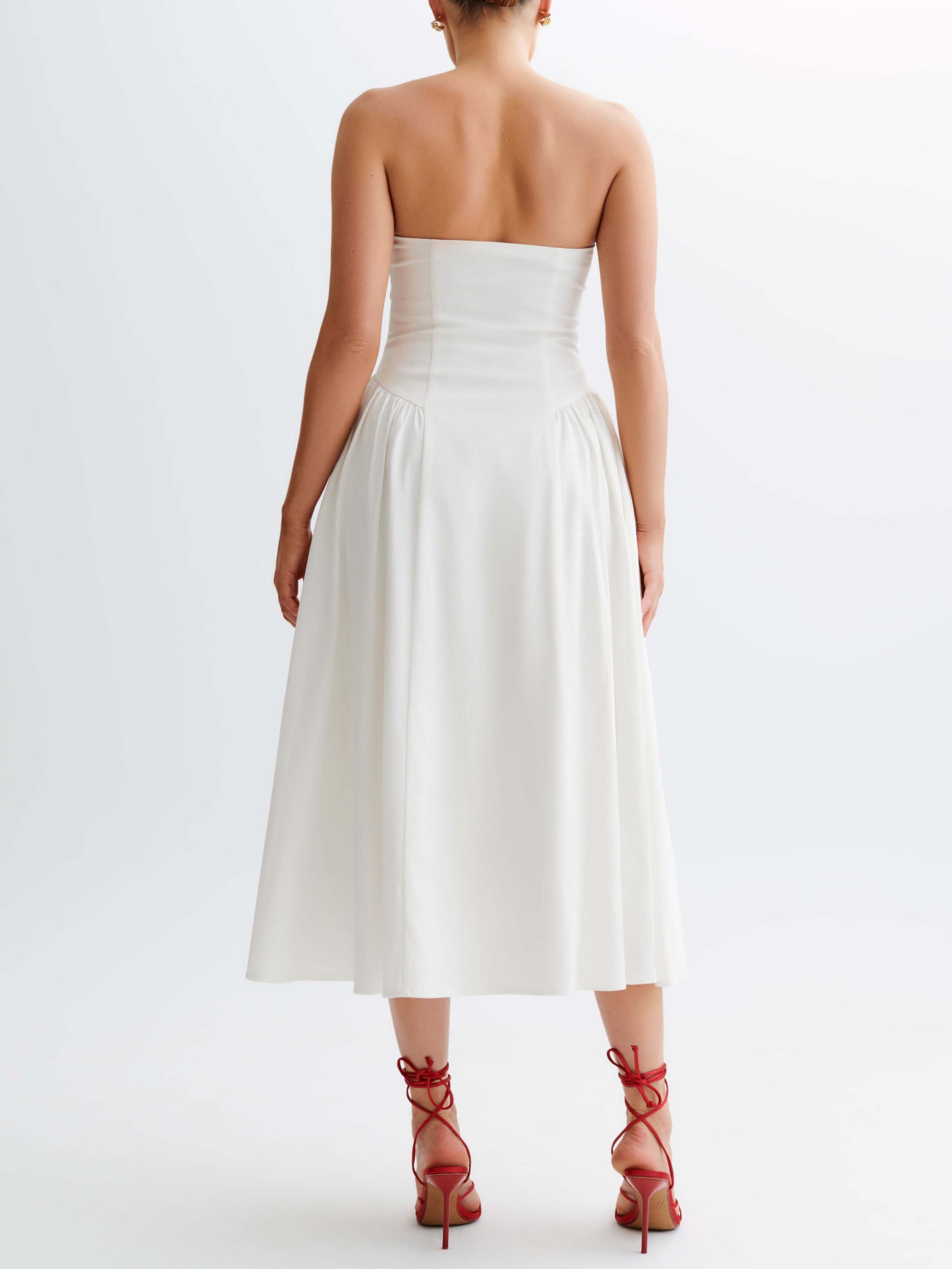 Tube Top Stylish Pleated Midi Dress