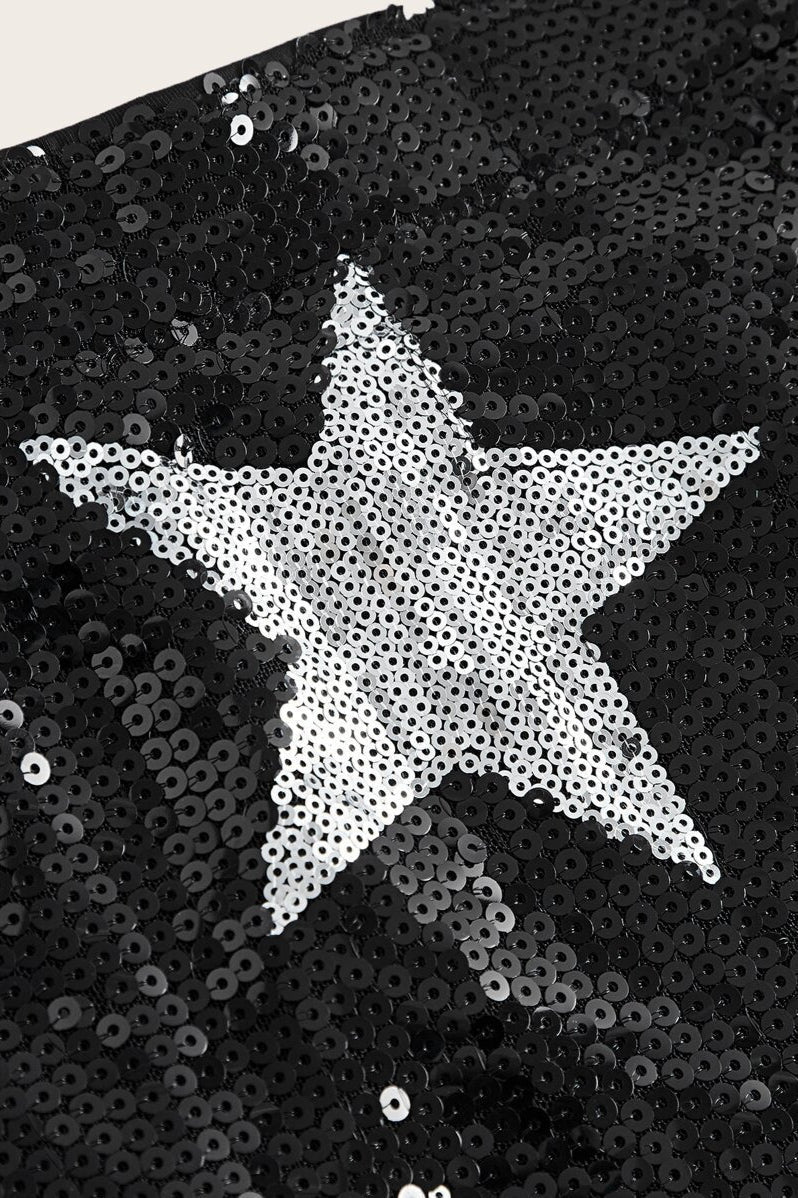 Star Print Sequin Bodycon Festival Carnival Skirt