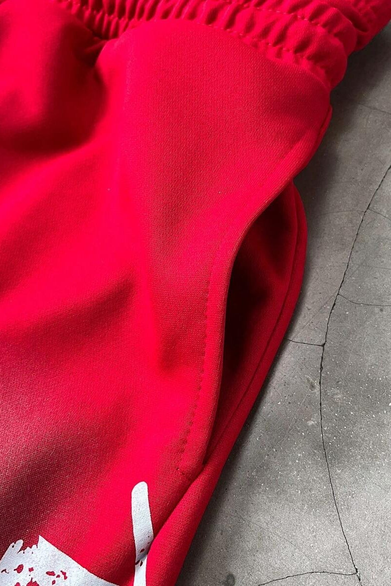 Letter Print Y2K Elastic Waist Straight Pants