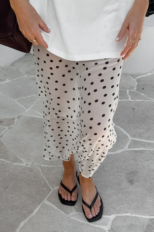 Sheer Polka-Dot Maxi Skirt