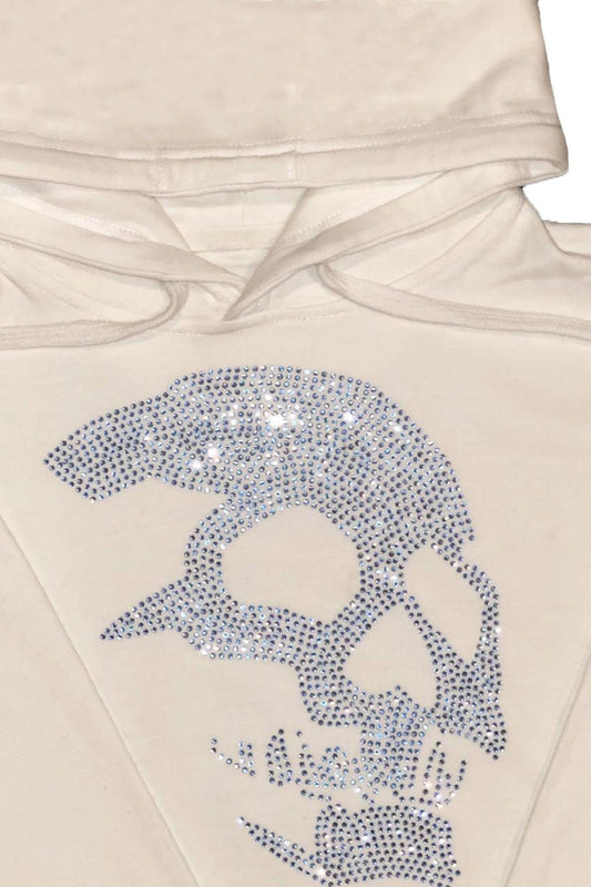 Rhinestone Skull Pullover Hoodie