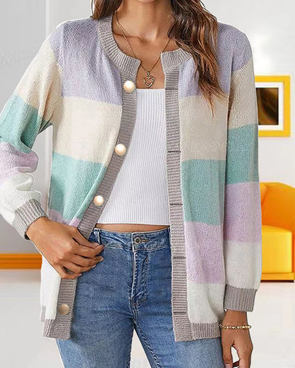 Colorblock for Cardigan Women