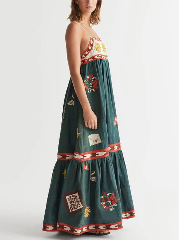 Summer Fun Unique Charming Printed Midi Dress