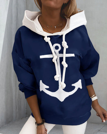 pullover pattern Anchor sweatshirt