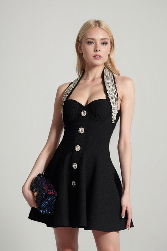 Halter Bandage A-line Cocktail Dress