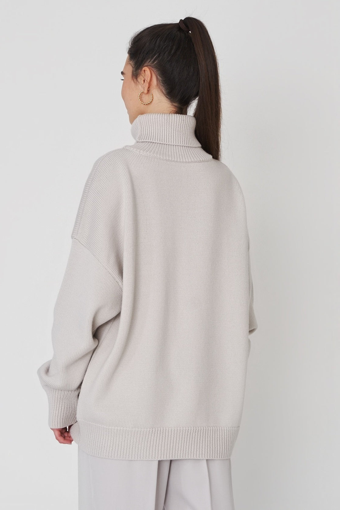 Basic Solid Knit Turtleneck Sweater