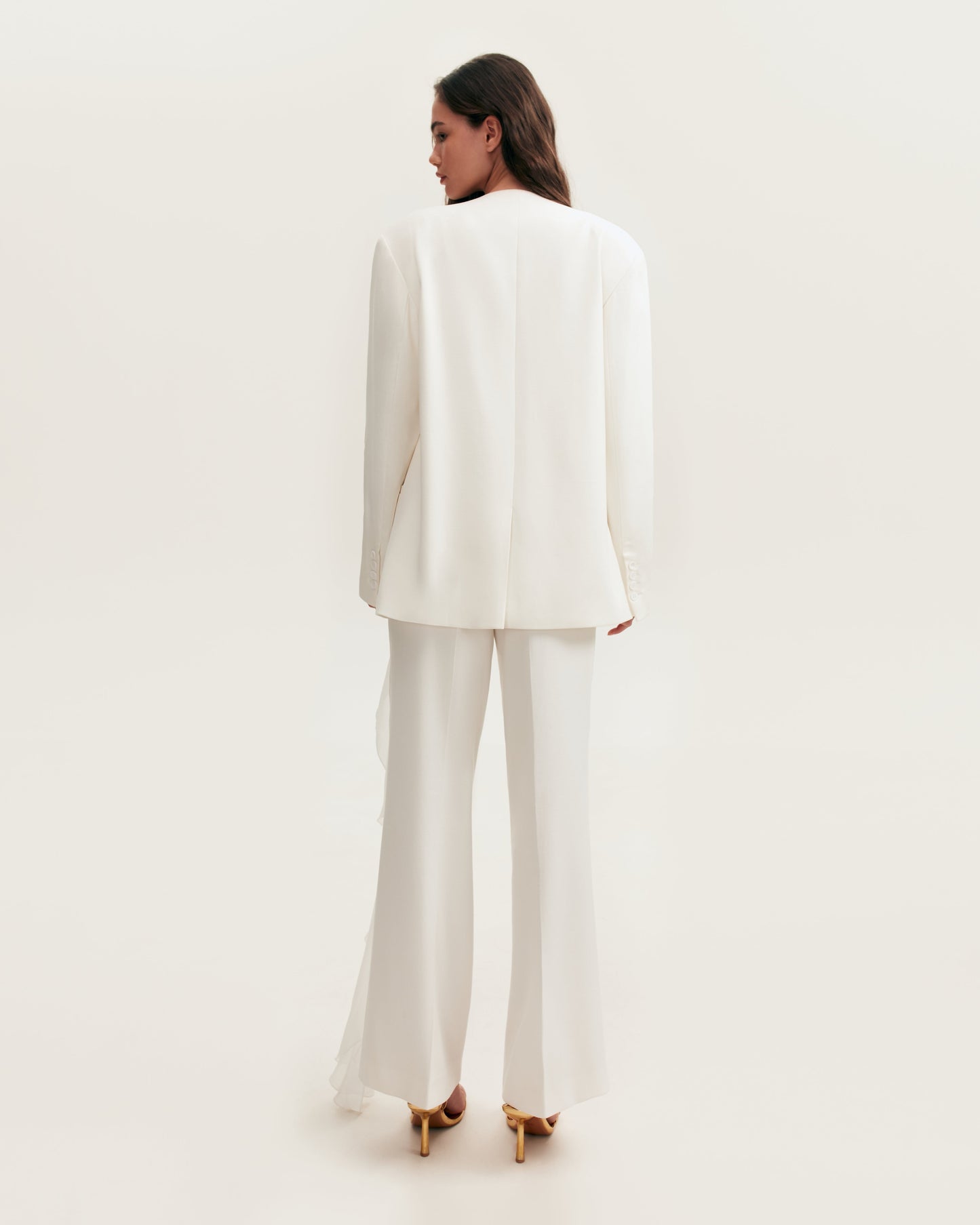 High-Rise White Suit Charming Pants, Xo Xo