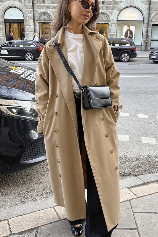 Classic Double Breasted Long Trench Coat