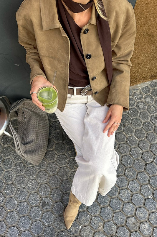 Veste de travail en daim kaki