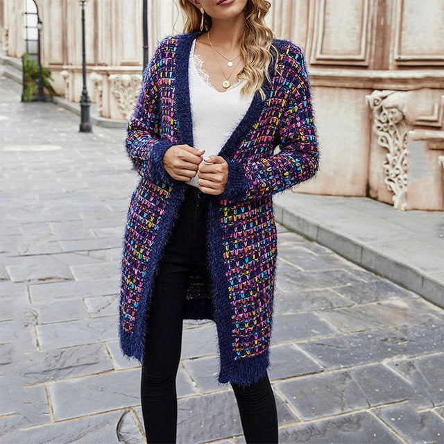 Casual Colorful Warm Cardigan Purple best Best Sellings cardigan cardigans clothes Sale tops Topseller