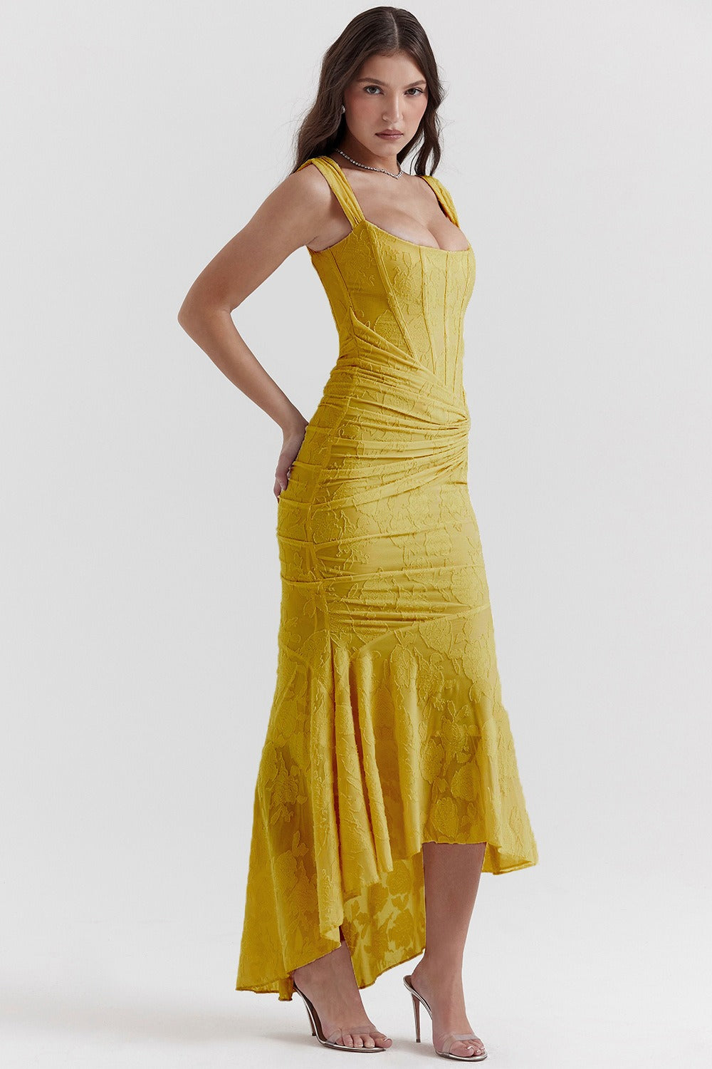 Stretch Mesh Jacquard Mermaid Formal Dress