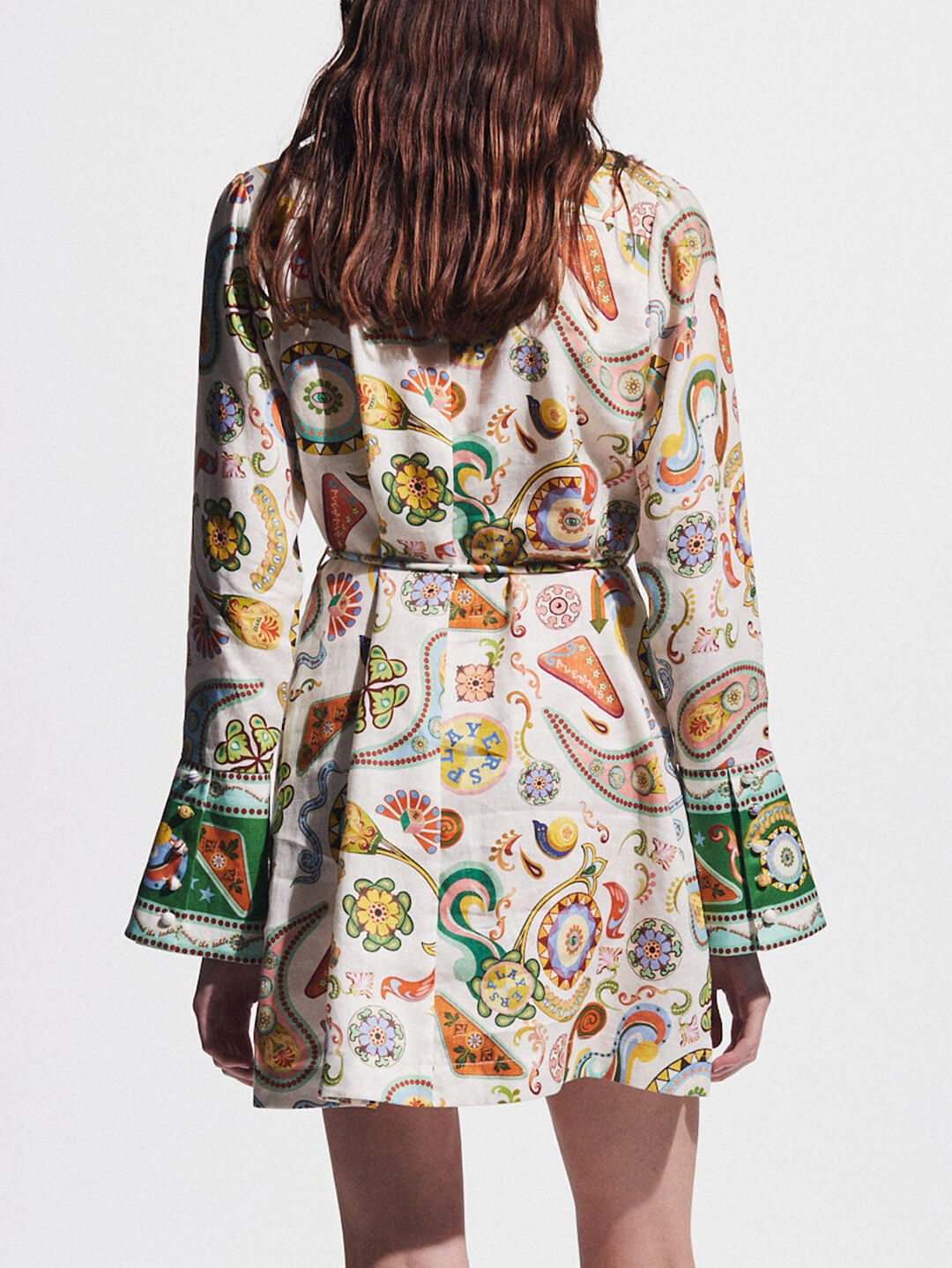 Exquisite And Printed Charming Trumpet Sleeve Mini Dress Dresses