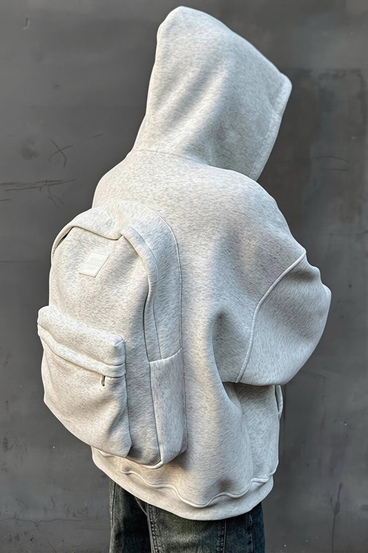 Backpack Pocket Oversized Zip Hoodie