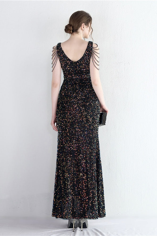 Statement Bead Mermaid Gown Formal Dress