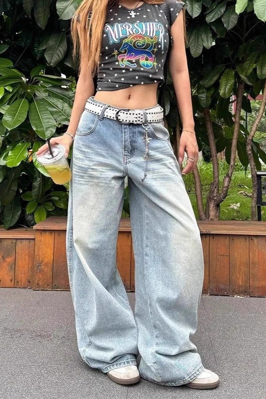 Light Vintage Chic Stitched Pocket Jeans