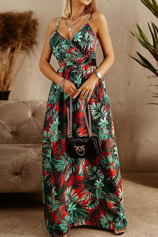 Boho Style Sleeveless Trendy Print Maxi Dress