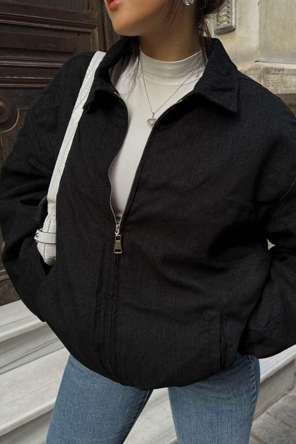 Zip Up Stand Collar Sweatshirt Jacket