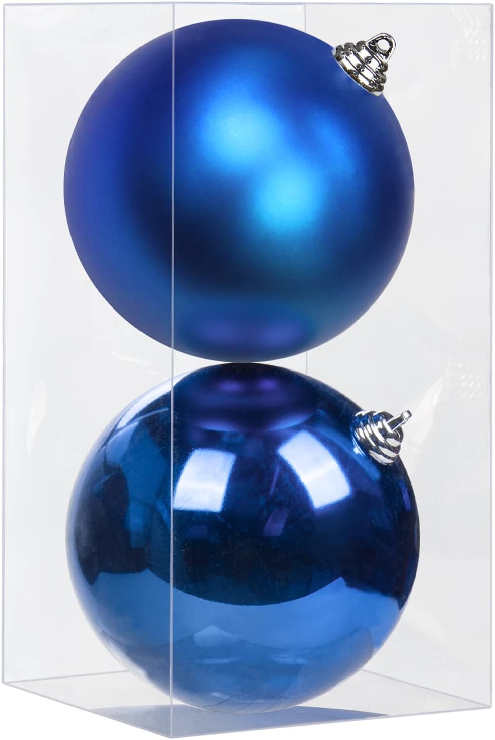 Blue Christmas Ball Ornaments - Set of 2