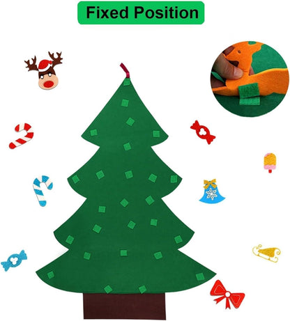 Felt Christmas Tree for Kids with Glitter Ornaments - 3ft