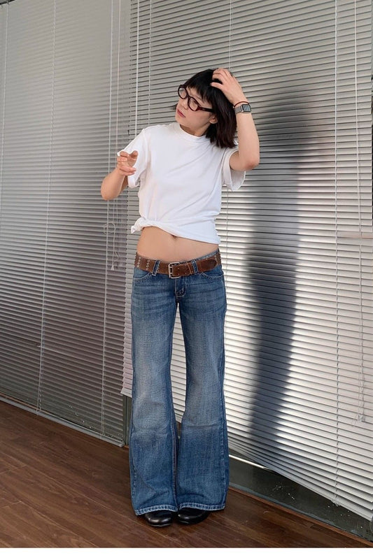 Vintage-Schlagjeans mit niedriger Taille