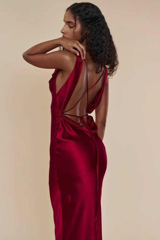 Slim Fit Open Back Maxi Dress