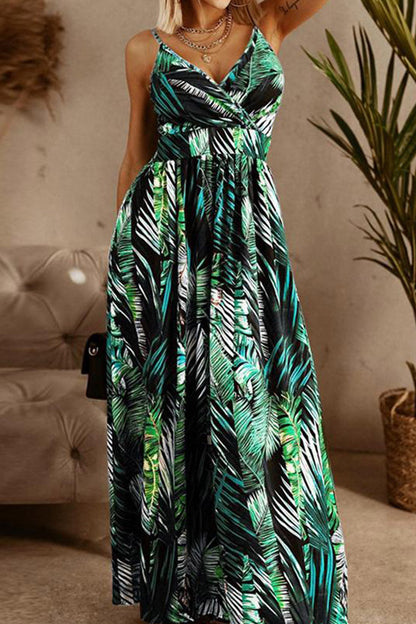 Boho Style Sleeveless Trendy Print Maxi Dress