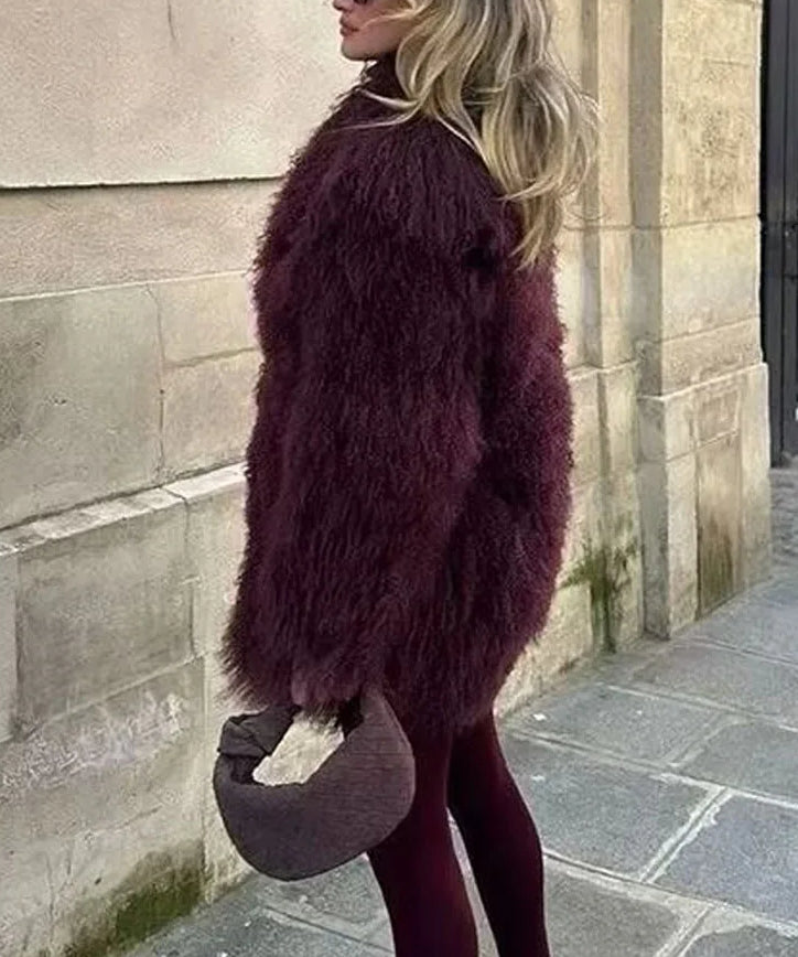 Faux Fur Loose Long Sleeve Coat