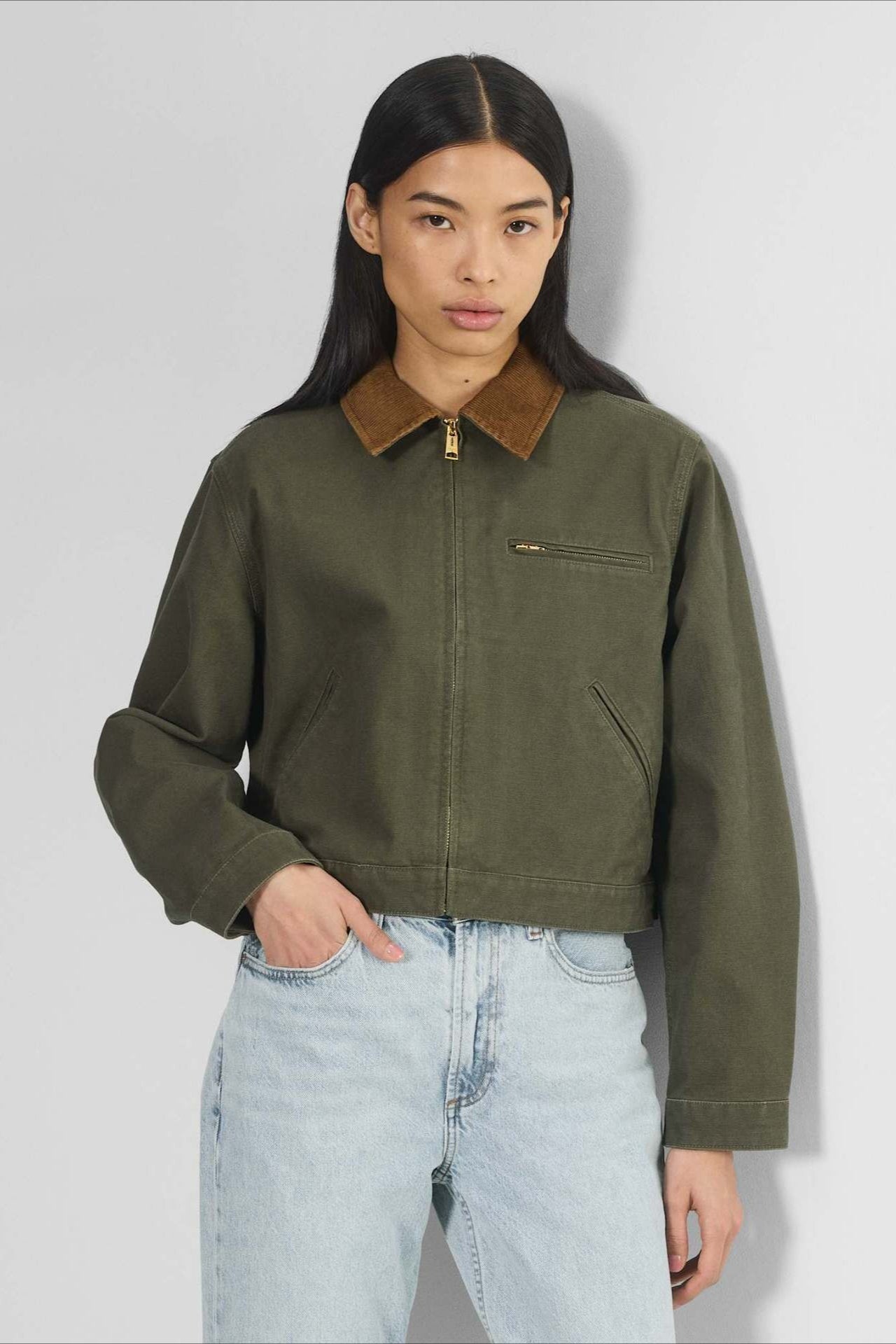 Cropped Utility Workwear Jacket S / Green