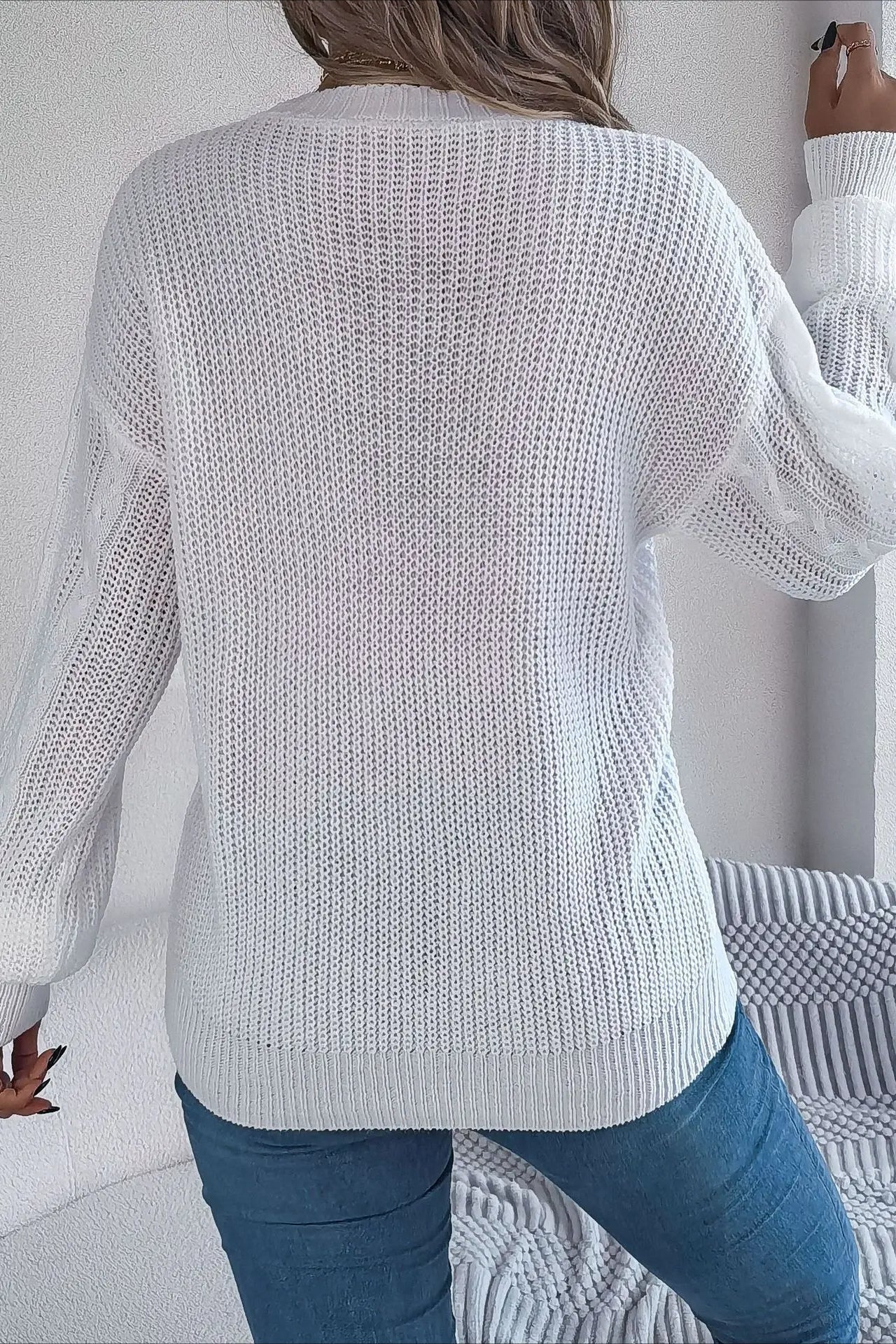 Knitted Long Sleeve Loose Single Breasted Cardigan