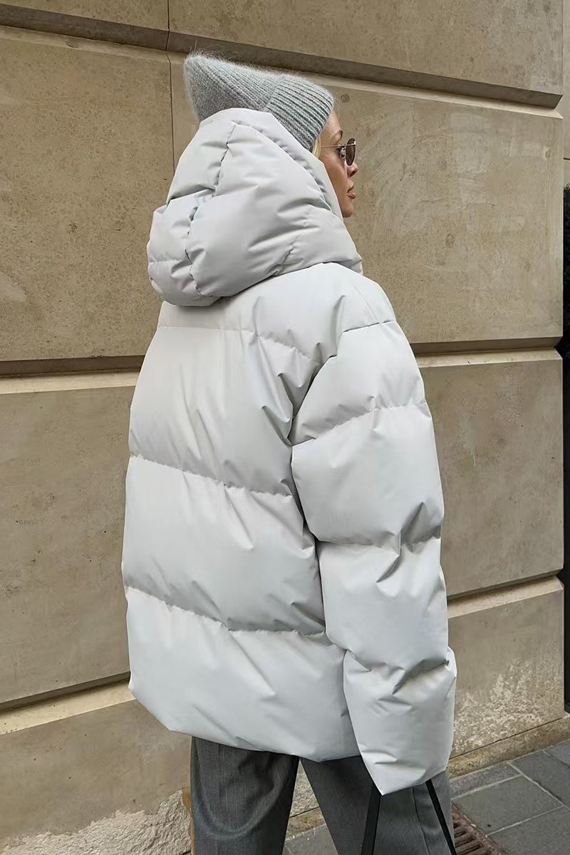 Heavy Duty Zipped Hooded Puffer Jacket