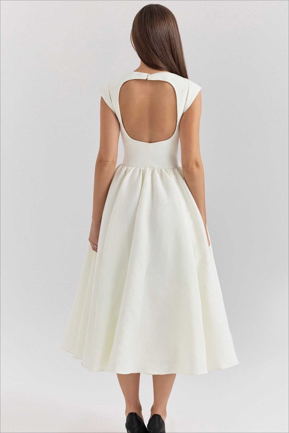 so stunning white backless midi dress Chic White Midi Dress - Bodycon Dress - White Backless Dress